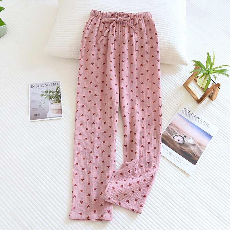 Hot New Items at Buy Center: Women's Double-layer Cotton Yarn Home Pants Pink