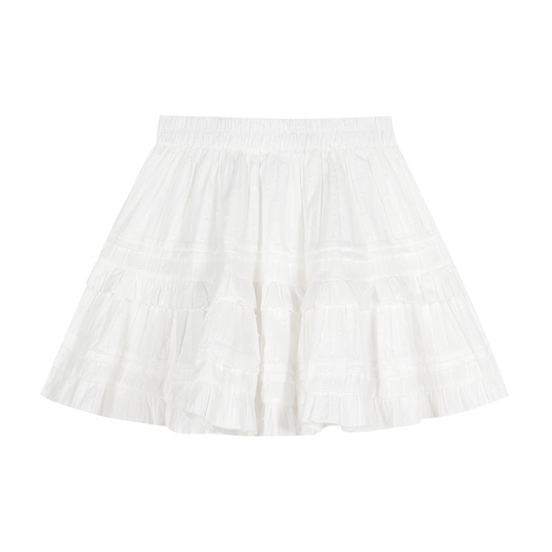 Newly Released at Buy Center: Pure Cotton Ballet Style White Lotus Leaf Border Light Skirt