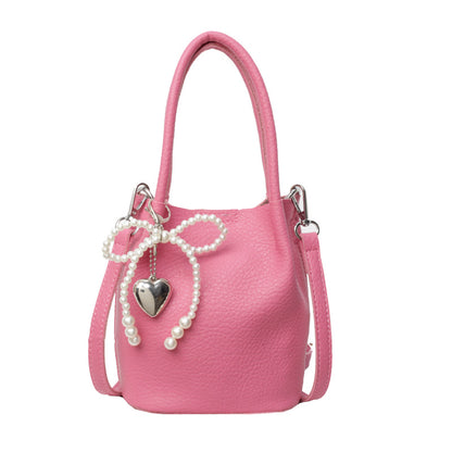 New Handbag Women's 2 Tote Bag Cross Body Bucket Bag Rose Pink