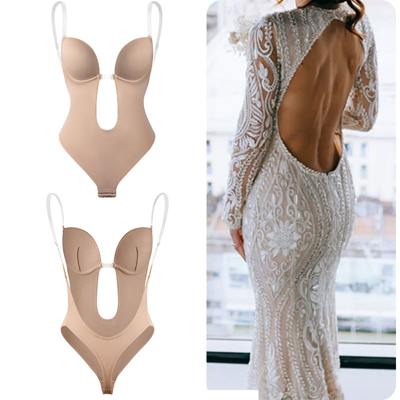 Robe dos nu invisible avec soutien-gorge intégré et combinaison