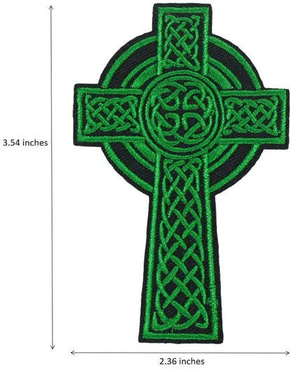 New Outdoor Embroidered Fabric Badge Cross Green V012741 1pc