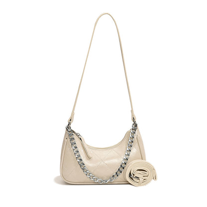 New Diamond Embroidery Thread Silver Crossbody Popular Shoulder Underarm Bag White