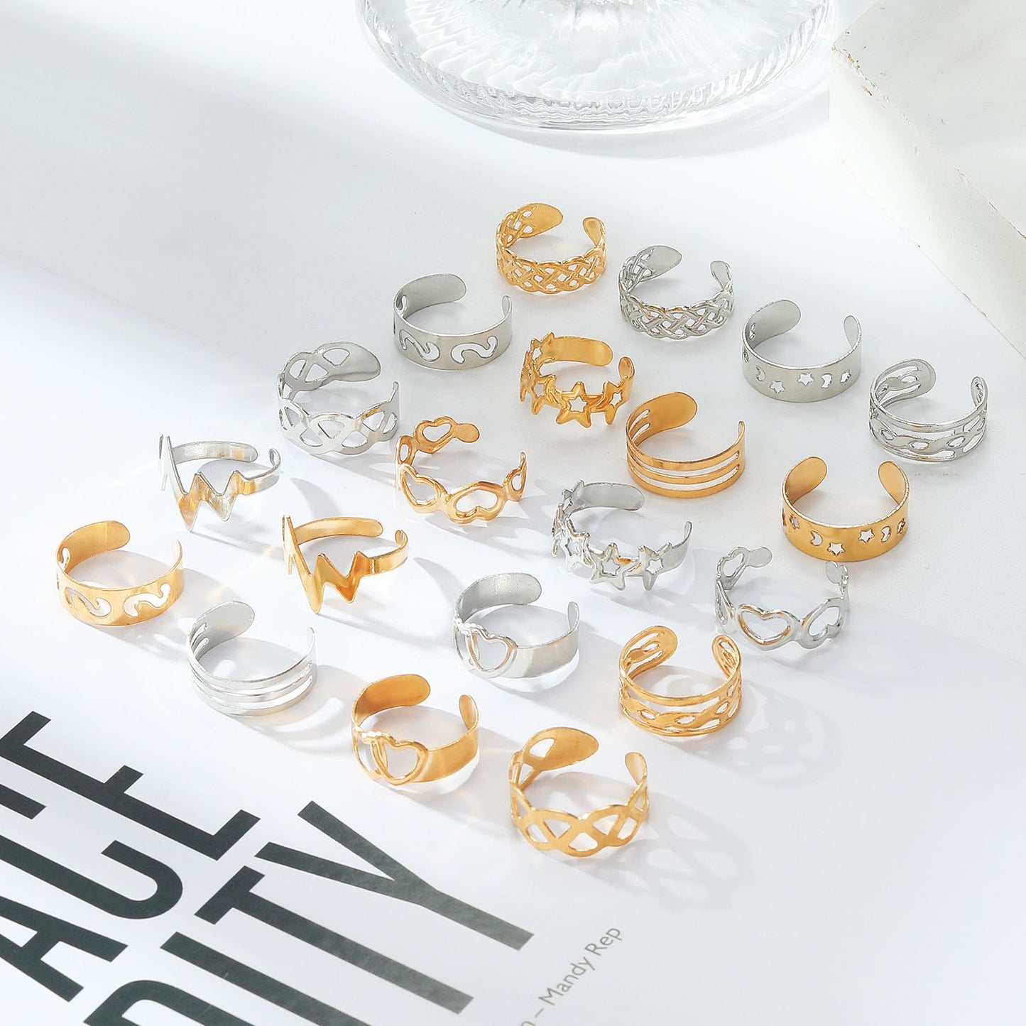 Now Available at Buy Center: Alloy Star Moon Toe Ring 10-piece Set