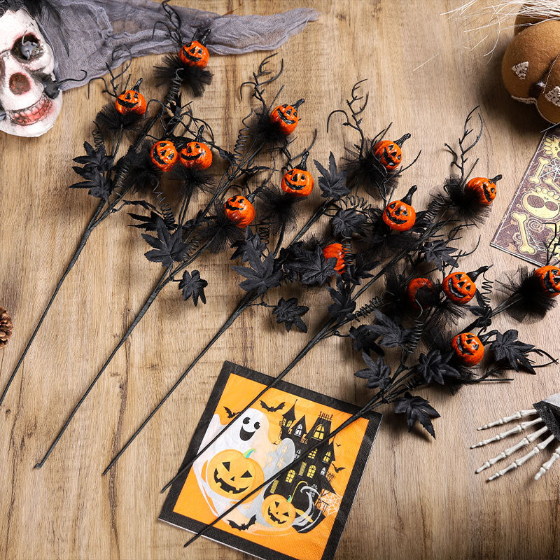 Newly Released at Buy Center: Halloween Decorations Black Horror Pumpkin Twig Cutting Bouquet