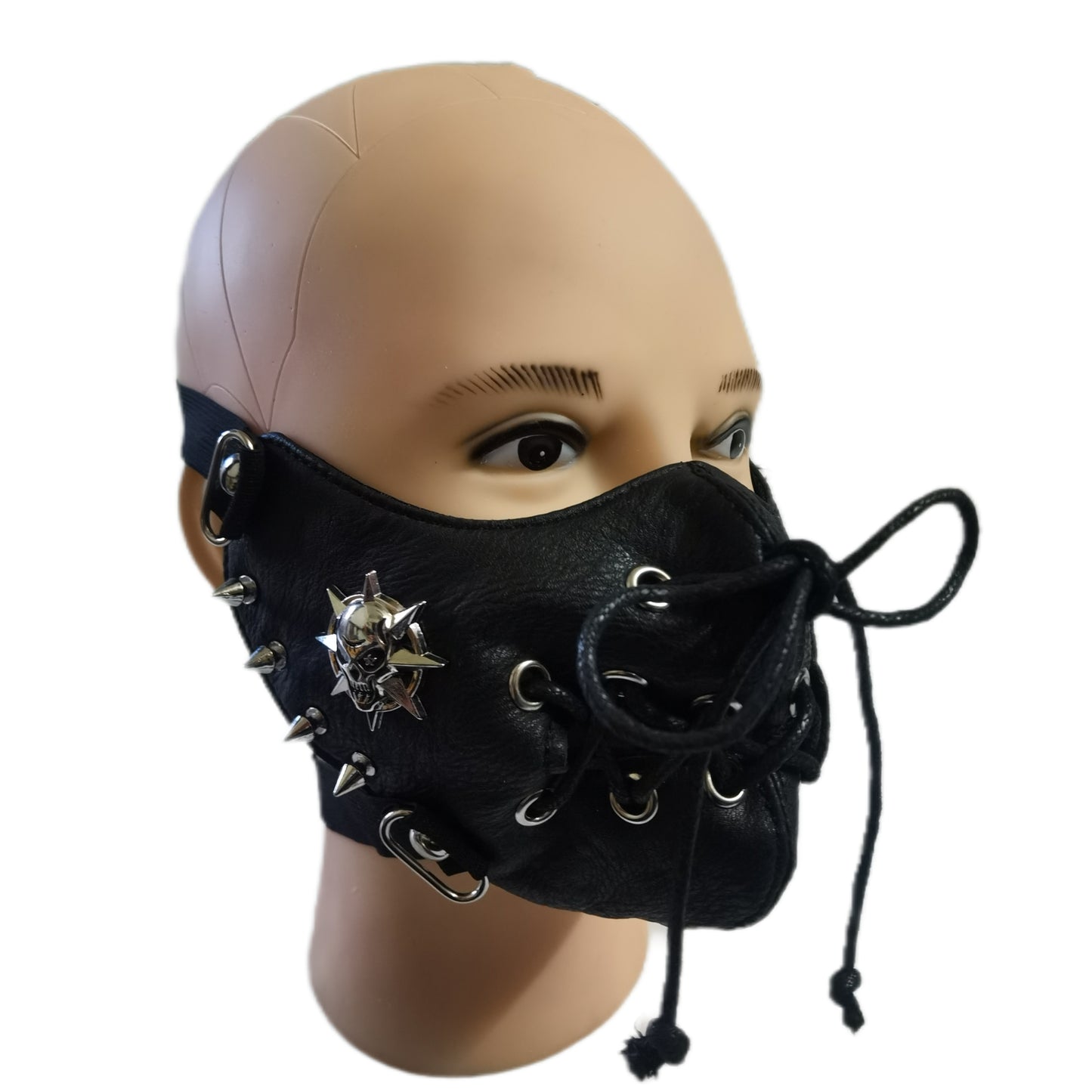 Skull Riding Leather Black Half Face Mask Buy Center