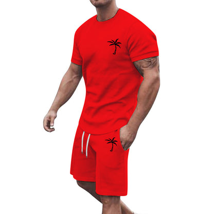 Fresh on the Scene at Buy Center: Short-sleeved Shorts Sports And Leisure Suit Red