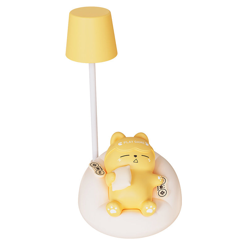 Hot New Items at Buy Center: Creative Sleeping Cat Small Night Lamp Night Charging Pat Lamp Yellow 84x84x152mm