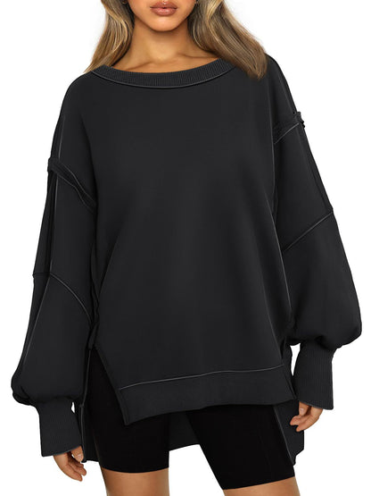 Fresh Arrivals at Buy Center: Women's Hooded Fashion Round-neck Sweater Black