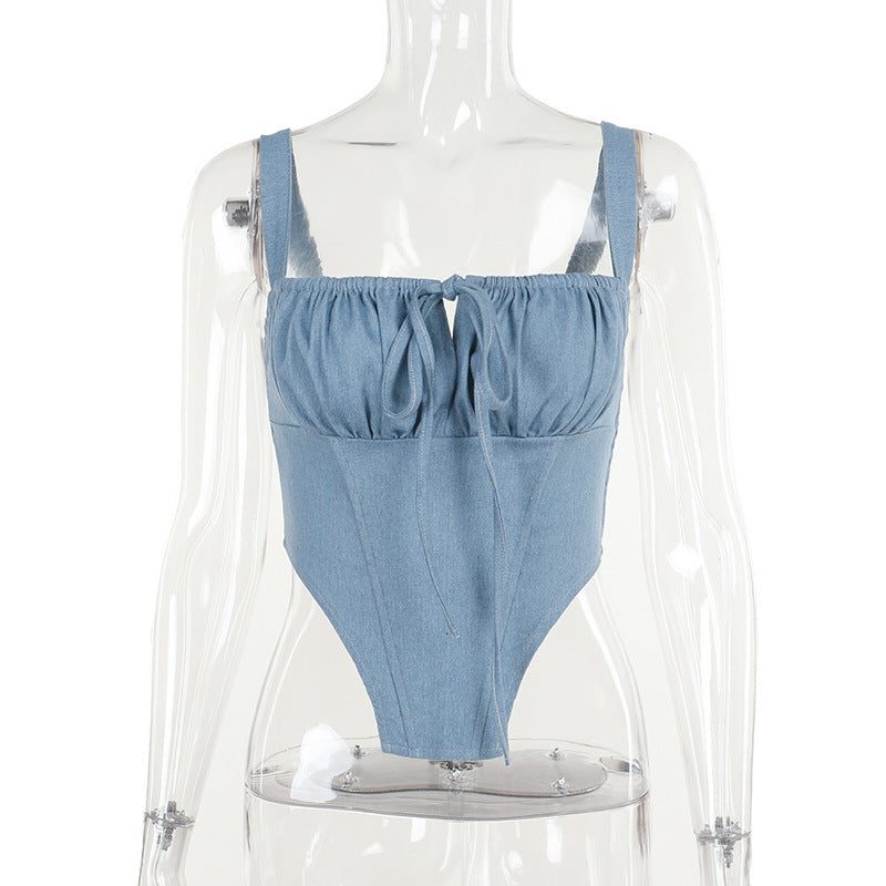 Fresh Arrivals at Buy Center: Street Denim Camisole Women's Top Blue