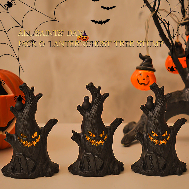 Fresh Arrivals at Buy Center: Halloween Decoration Pumpkin Lamp LED Electronic Candle Light Ghost Stump Decoration Grimace Festival Atmosphere Decoration