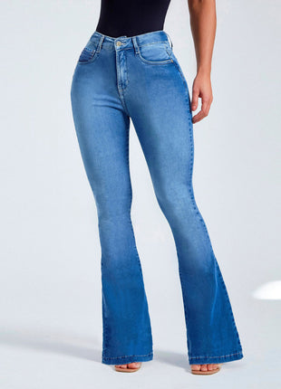 Jean slim taille haute pour femme, extensible et gainant