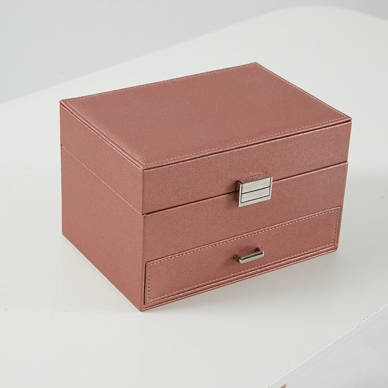 Hot New Items at Buy Center: Fashion Personality PU Leather Jewelry Storage Box Rose Gold