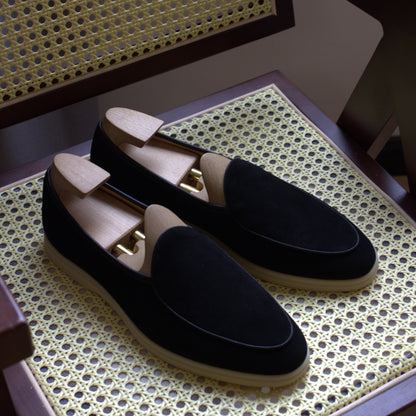 Just Arrived at Buy Center: British Handmade Loafers Men's LP Flat Black