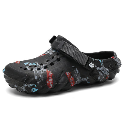 Newly Arrived at Buy Center: Men's Plus Size EVA Rubber And Plastic Outdoor Fashion Closed Toe Sandals Black