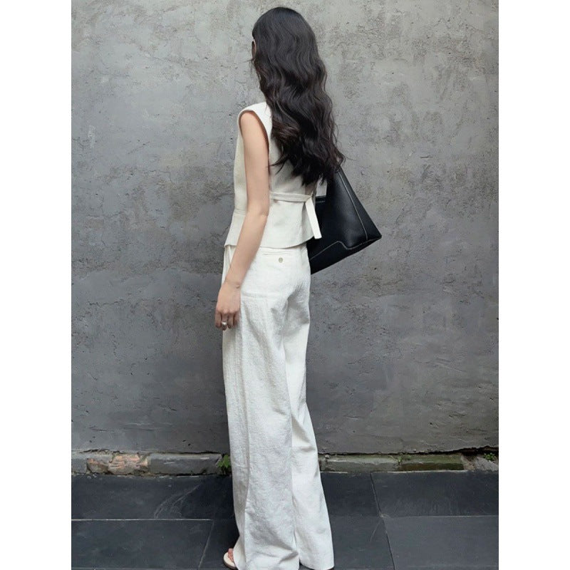 Fresh Arrivals at Buy Center: High Waist Wide Leg Pants Two-piece Suit Fashionable