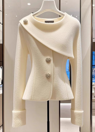 Classic Style White Coat Autumn High-grade Top