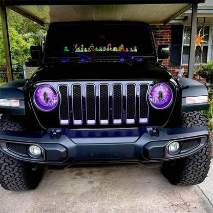 Just Arrived at Buy Center: Beast Eye Headlight Decal Decoration Purple Car Lights