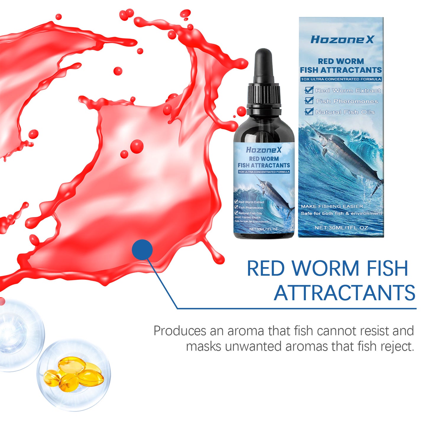 New Red Worm Formula Bait Food Lure Additive