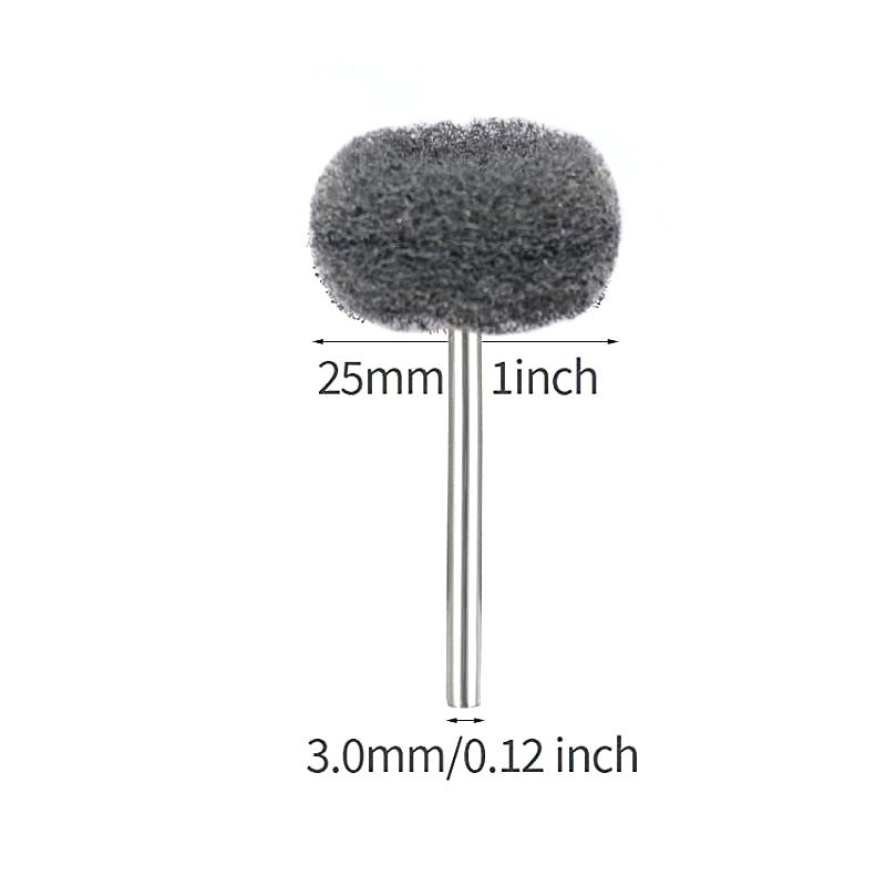 Just Arrived at Buy Center: Nylon Polishing Brushed Grinding Head Mini Brush 3mm Handle Gray Double Layer Round Head Grinding Head 25