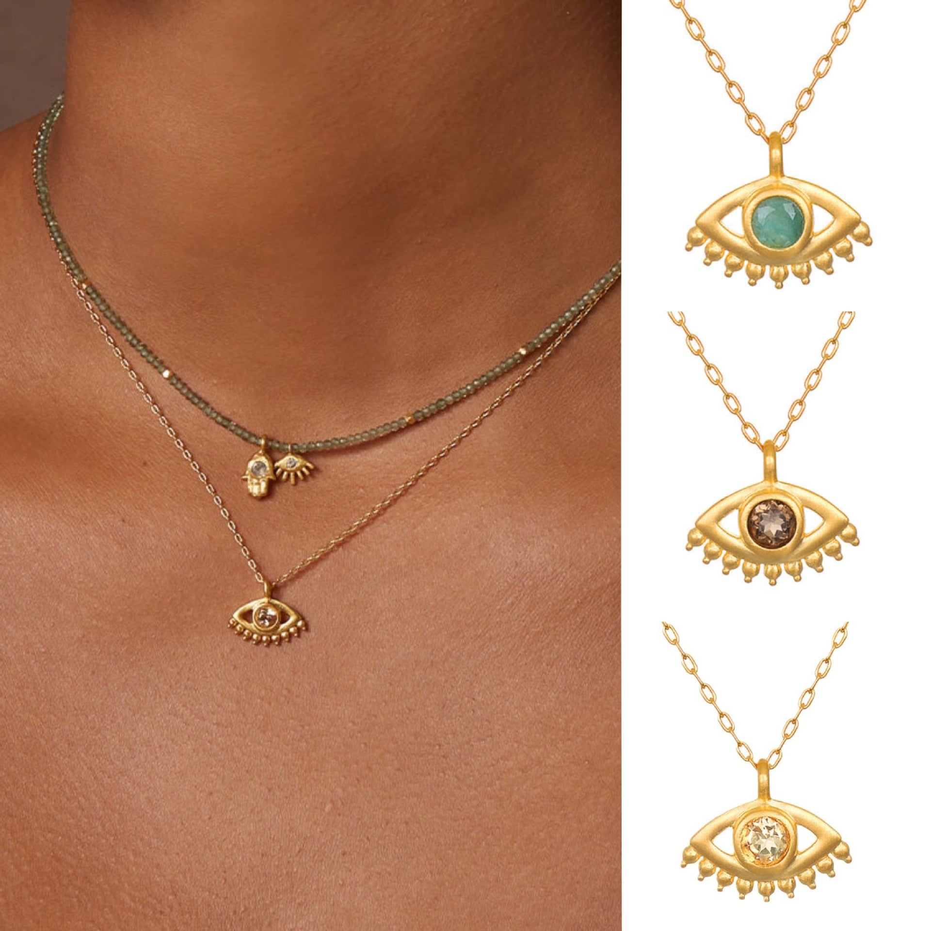 Newly Arrived at Buy Center: Simple Color Palm Eye Pendant Necklace