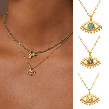 Newly Arrived at Buy Center: Simple Color Palm Eye Pendant Necklace