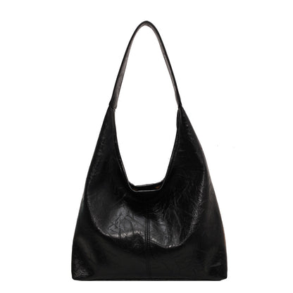 Trending Now at Buy Center: New All-match Soft Leather Shoulder Large Capacity Leisure Combination Tote Bag Black