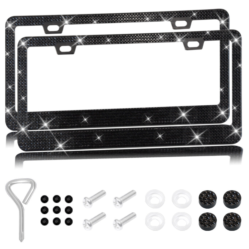 Newly Released at Buy Center: Fresh on the Scene at Buy Center: Stick-on Crystals License Plate Frame US Standard Acrylic Diamond License Plate Frame Double Black