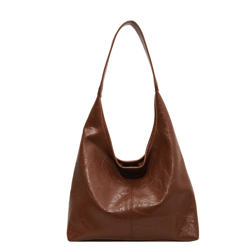 Trending Now at Buy Center: New All-match Soft Leather Shoulder Large Capacity Leisure Combination Tote Bag Dark Brown