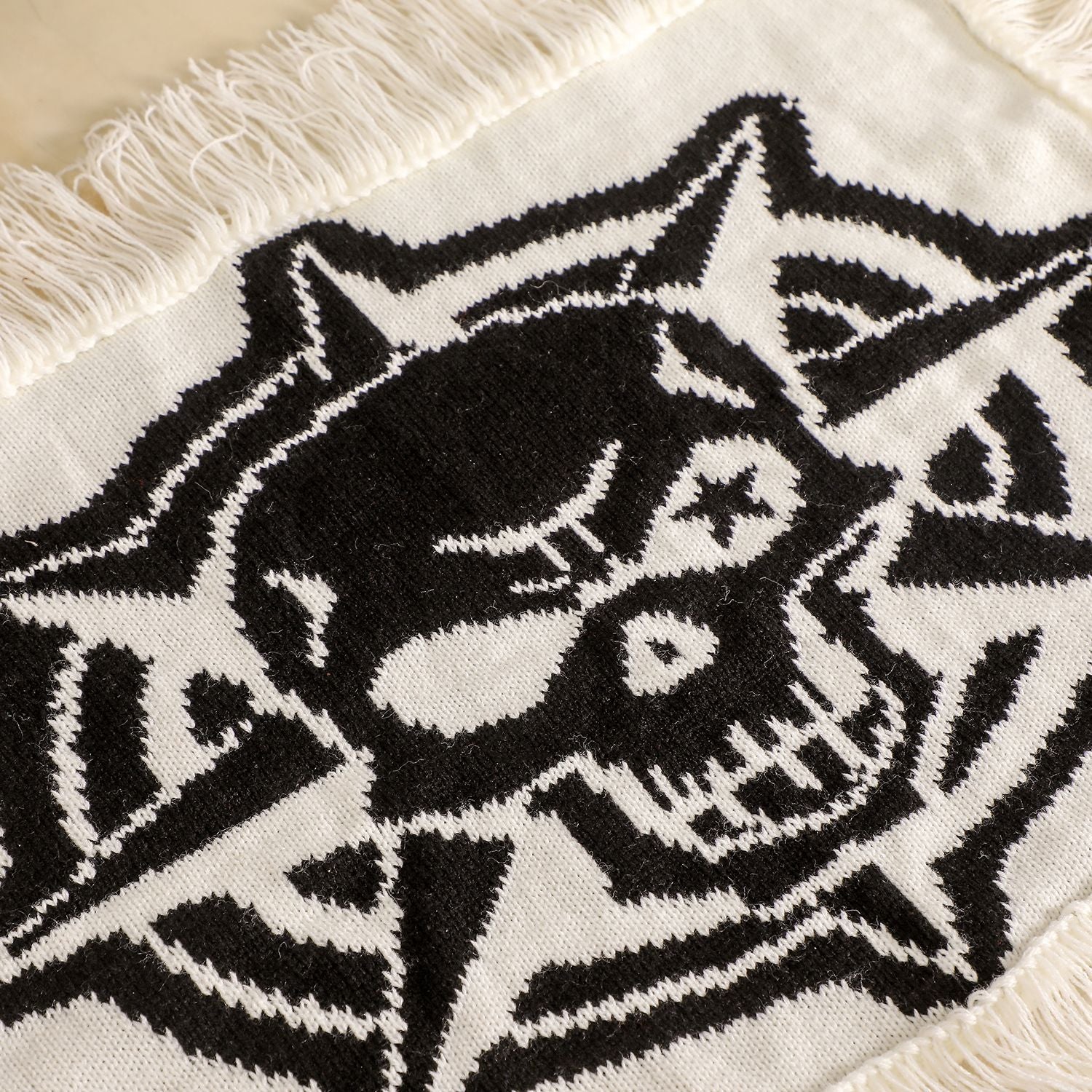 Hot New Arrivals at Buy Center: Halloween Decorative Placemat Skull Knitted Tablecloth