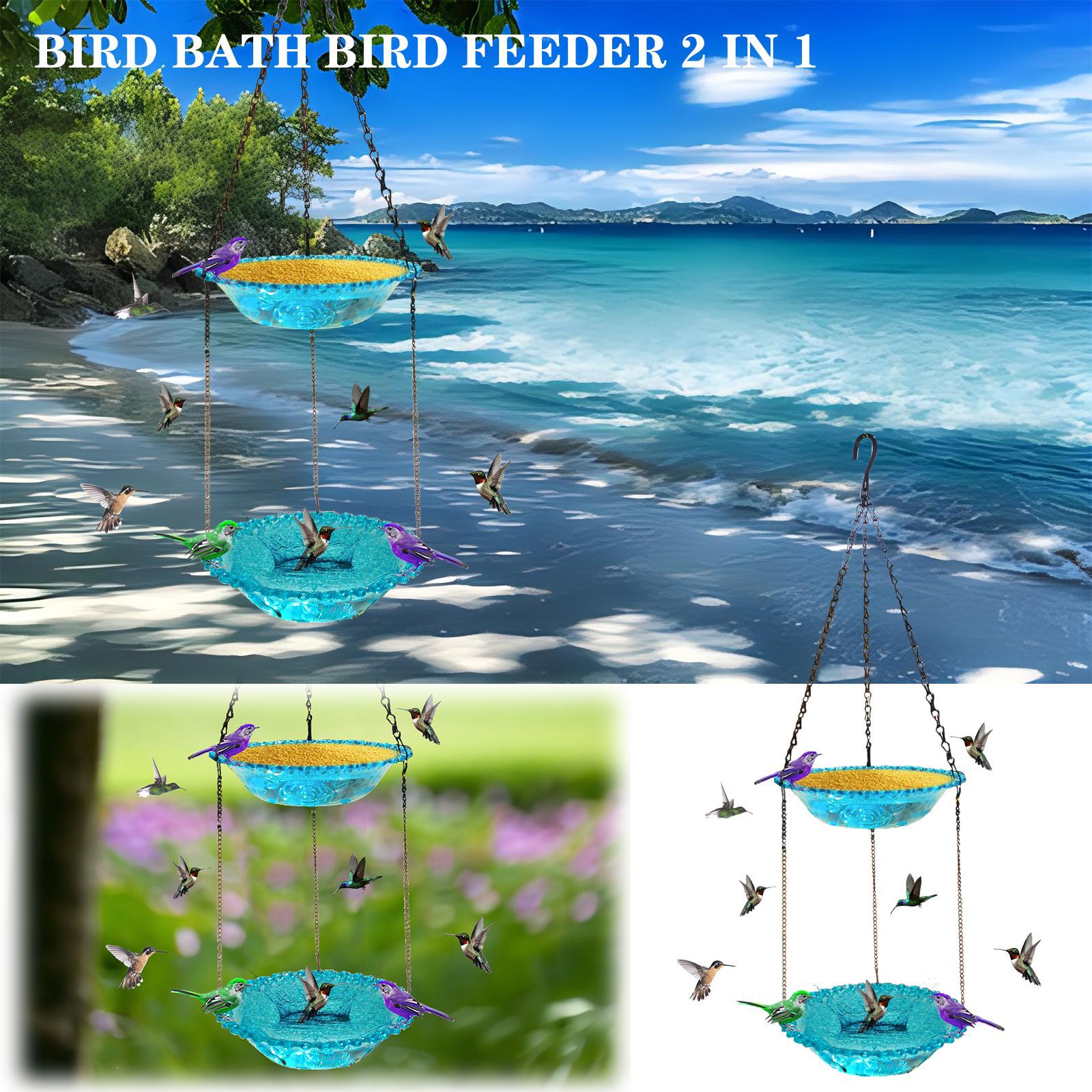 New Double Outdoor Hanging Feeder Courtyard