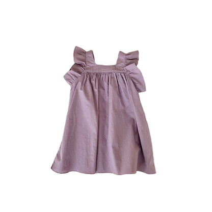 Newly Arrived at Buy Center: Ruffled Girls' Cotton Flying Sleeve Dress