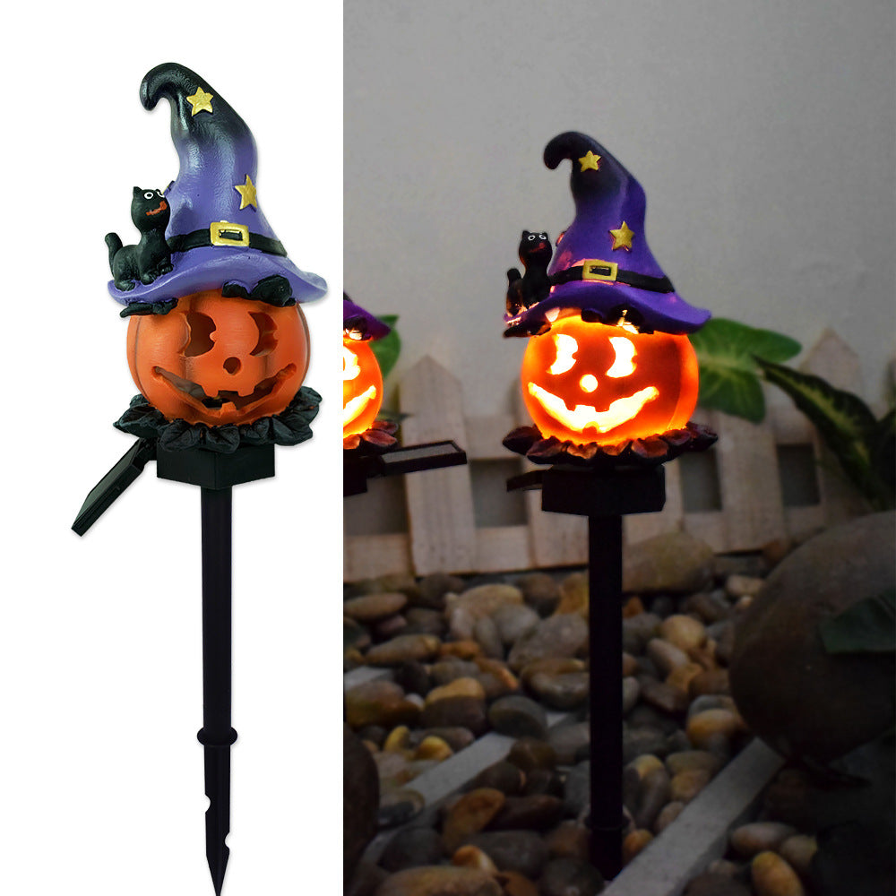 Hot New Items at Buy Center: Solar Halloween Outdoor Creative Atmosphere Pumpkin Lamp Wizard Pumpkin