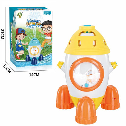 Fresh Arrivals at Buy Center: Sprinkler Outdoor Water Spray Toy Garden Water Toys Summer Yard Cartoon Splash Sprinkler Baby Bath Toy For Kids Yellow Rocket