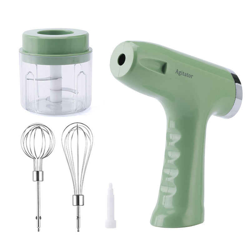 Fresh Arrivals at Buy Center: Electric Whisk Household Cream Automatic Blender Green 5 Gear Color Box Packaging