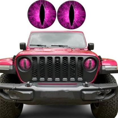 Just Arrived at Buy Center: Beast Eye Headlight Decal Decoration Pink Car Lights