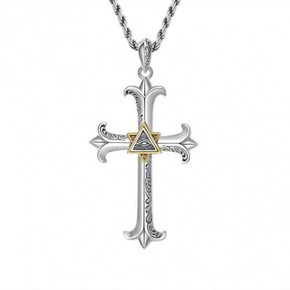 Hot New Items at Buy Center: Men's Eye Cross Personalized Necklace Pendant Hemp Flowers Chain Default