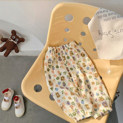 Fresh Arrivals at Buy Center: Korean Style Baby Anti-mosquito Pants Thin Cotton Trousers Loose Hawthorn Flower