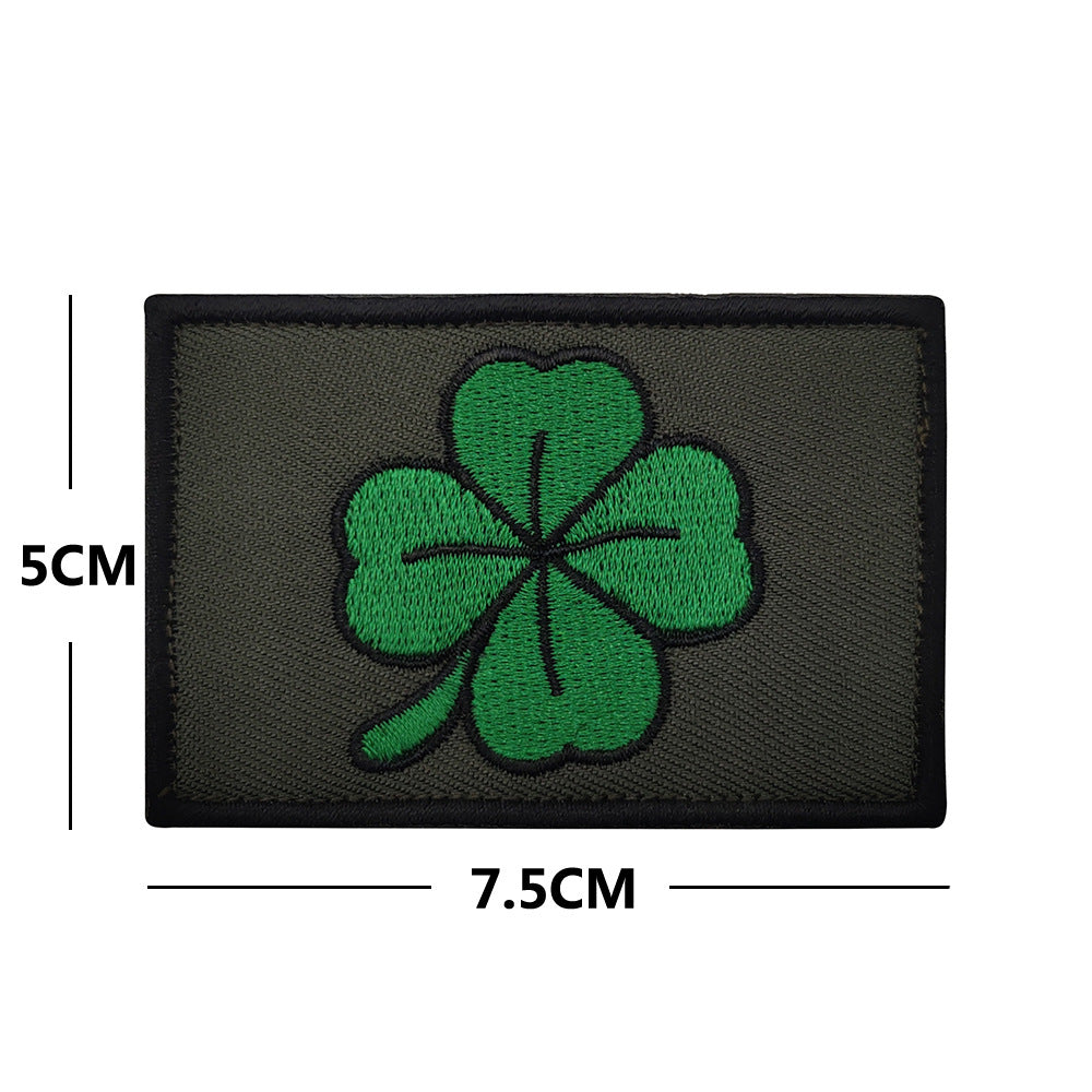 New Outdoor Embroidered Fabric Badge V006731 Skull Flower Green 1pc