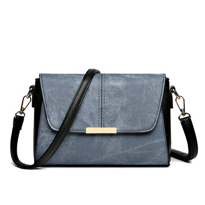 New Retro Women's High-grade Messenger Shoulder Bag Blue