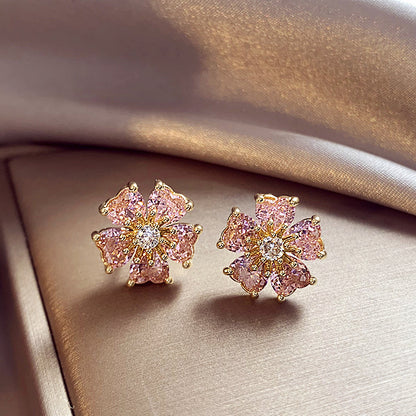 Fresh Arrivals at Buy Center: Flower Stud Earrings For Women Sterling Silver Needle