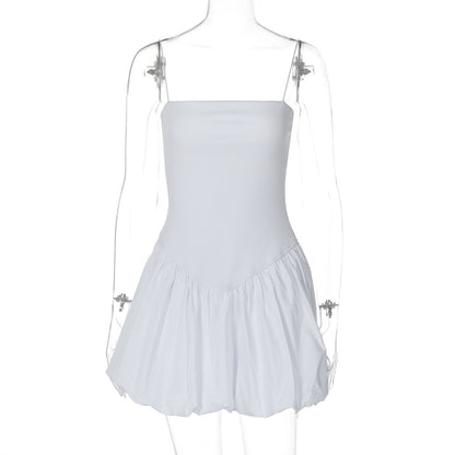 Newly Arrived at Buy Center: Tube Top Off-neck Waist Slimming Sling Dress White