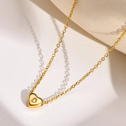 Just Arrived at Buy Center: 26 English Letter Pendant Love Heart Necklace Diy Ladies Clavicle Chain