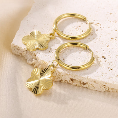 New Stainless Steel Simple Graceful High-grade 18K Gold Geometric Earrings E00694G