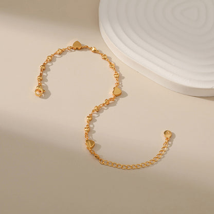 Trending Now at Buy Center: Copper Chain Sweet 18K Gold Plated Love Heart Accessories Bracelet