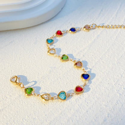 Fresh on the Scene at Buy Center: Colored Loving Heart Zircon Bracelet