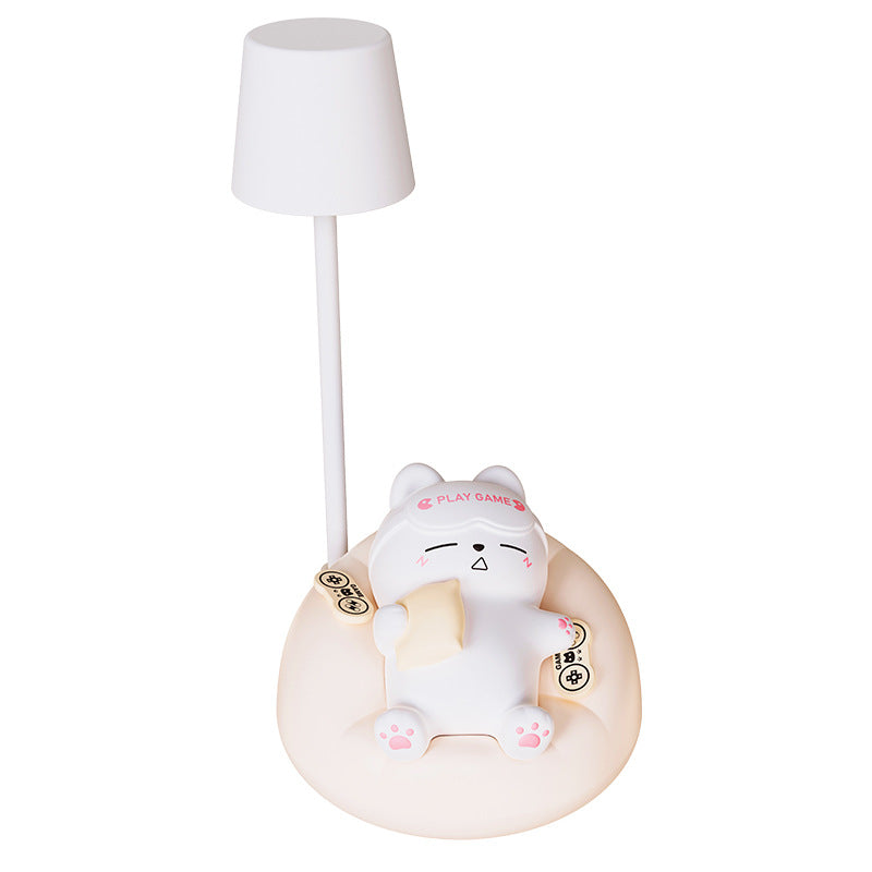 Hot New Items at Buy Center: Creative Sleeping Cat Small Night Lamp Night Charging Pat Lamp White 84x84x152mm