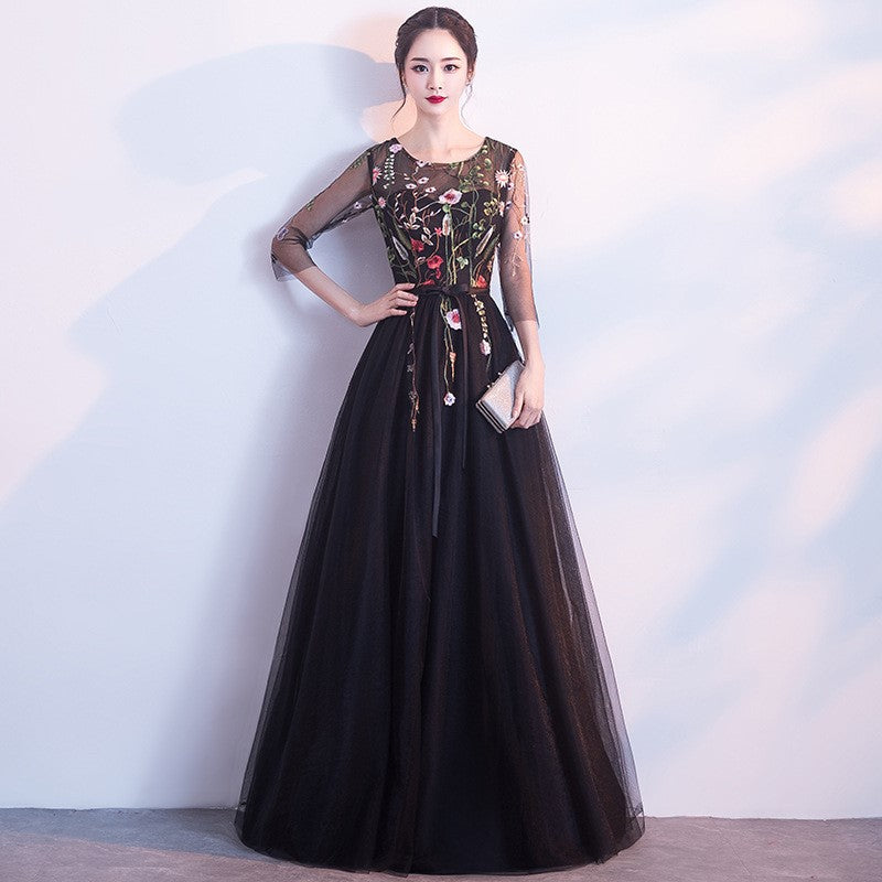 Fresh Arrivals at Buy Center: Korean Style Elegant Banquet Party Slimming Dress Women Black Long Zipper