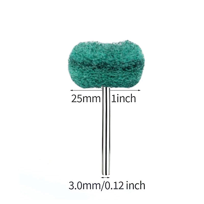 Just Arrived at Buy Center: Nylon Polishing Brushed Grinding Head Mini Brush 3mm Handle Green Double Layer Round Head Grinding Head 25