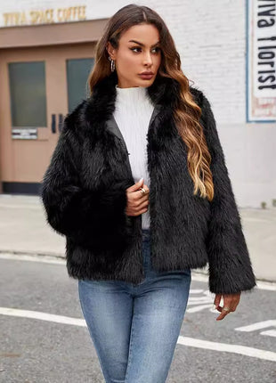 Casual Short Women's Imitation Fur Coat Top