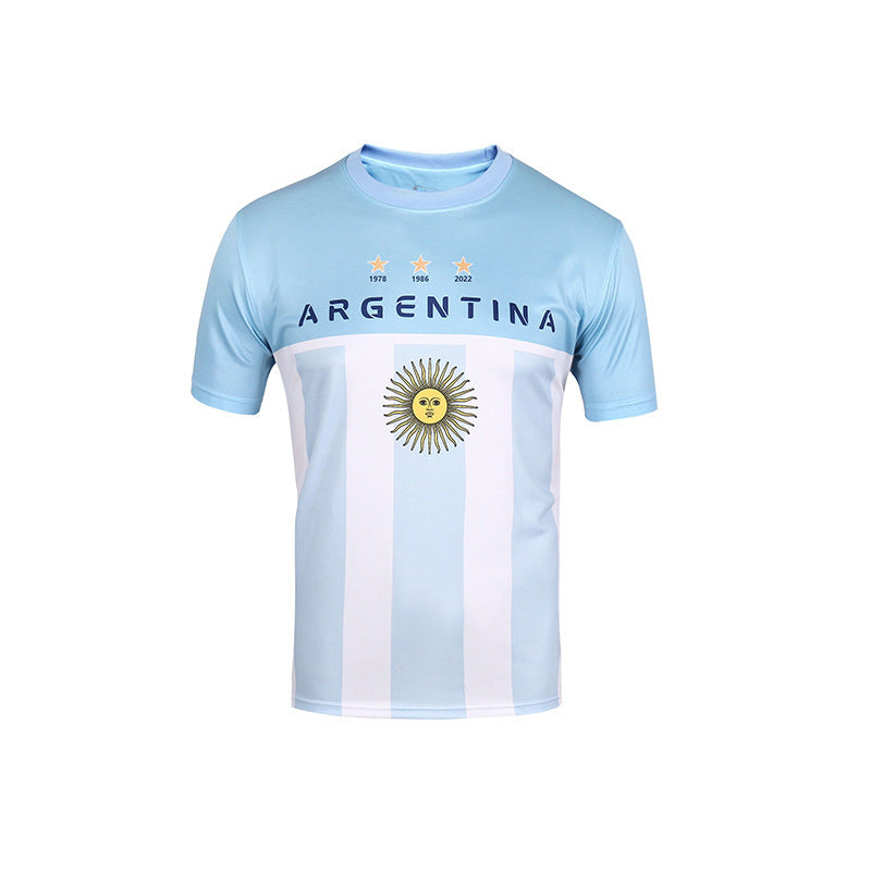 Just Arrived at Buy Center: World Cup European Cup Soccer Uniform 3D Printed Short Sleeve Jersey Argentina 5